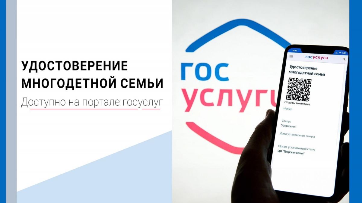 Электронное удостоверение многодетной семьи